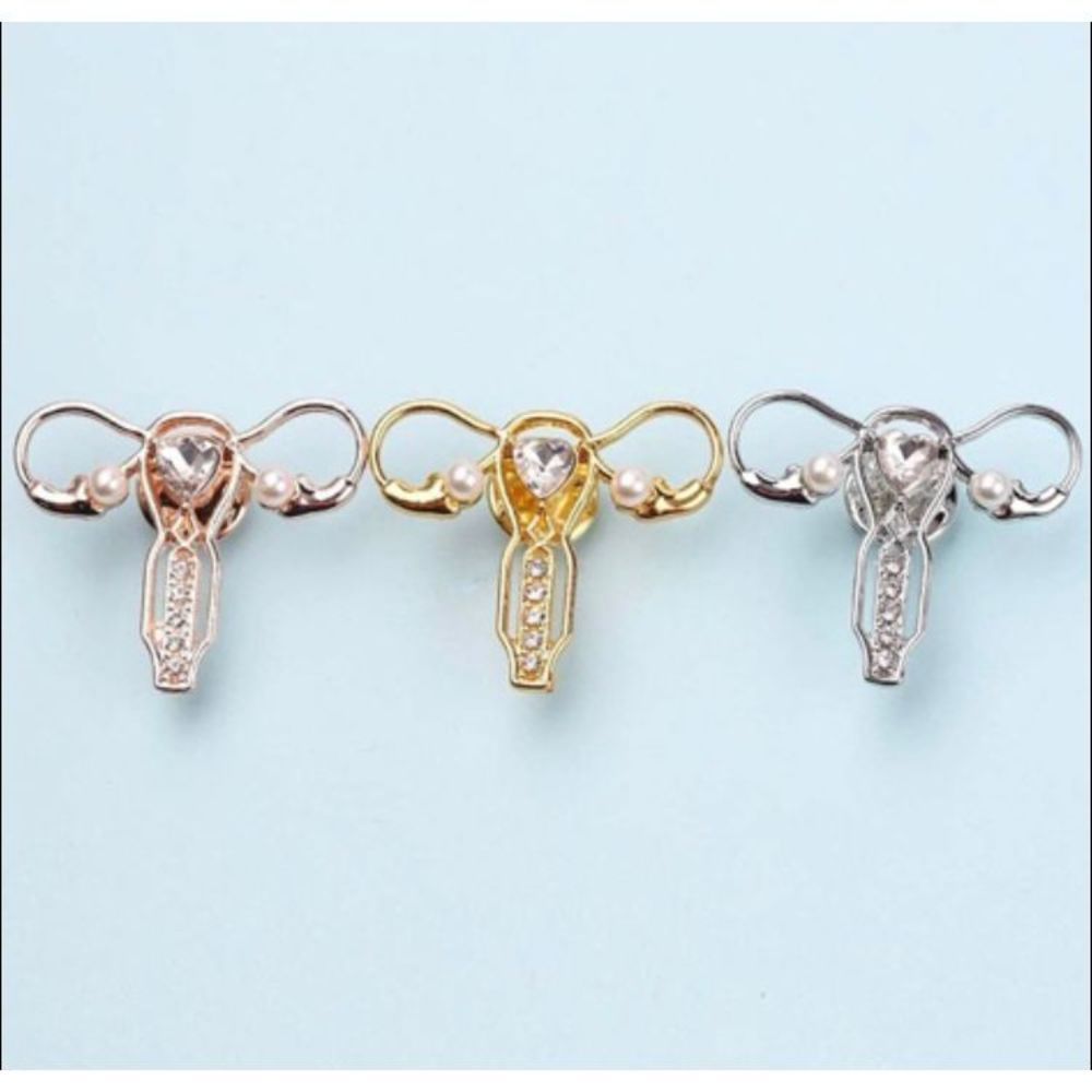 Female Reproductive Pin -Silver - Picture 6 of 9